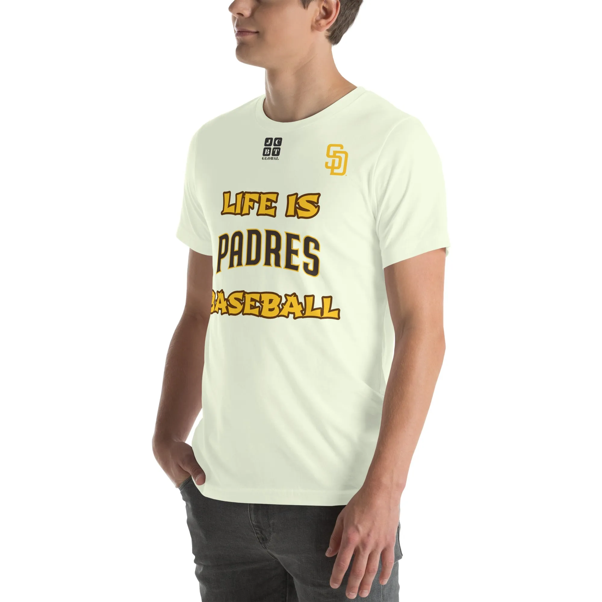 Unisex t-shirt "10105-0011-23 Life Is Padres Baseball (Black Logo)"