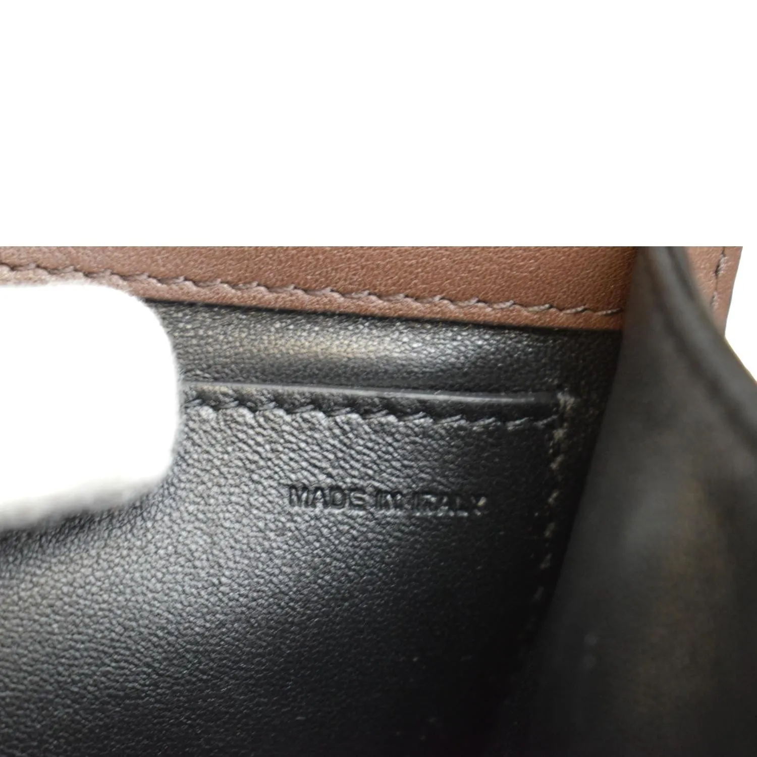VALENTINO Loco V Logo Calfskin Leather Crossbody Bag Dark Brown