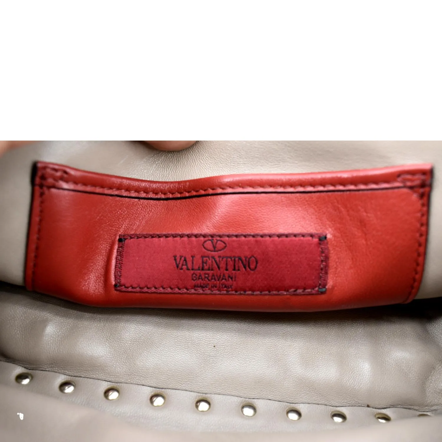 VALENTINO Rockstud Spike Quilted Leather Top Handle Crossbody Bag Poudre