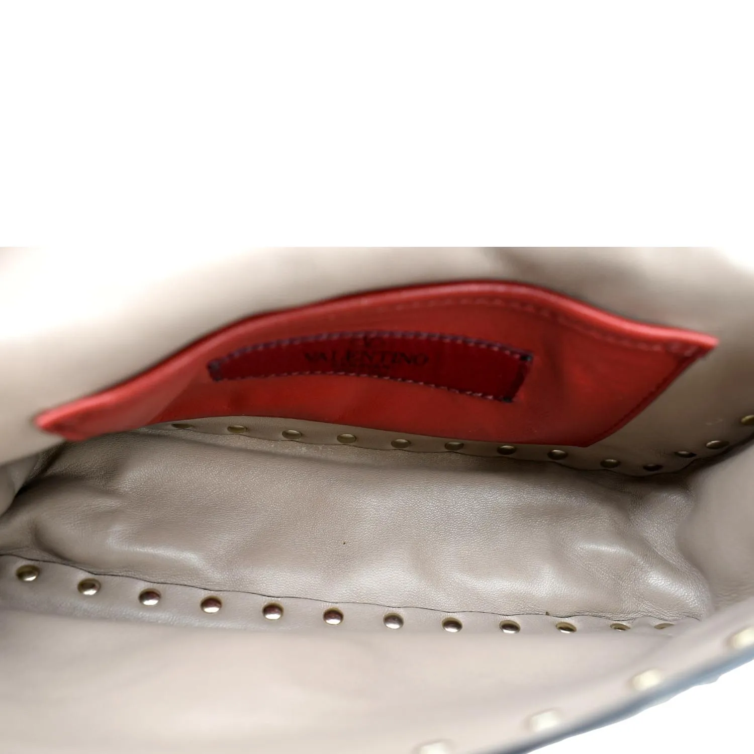 VALENTINO Rockstud Spike Quilted Leather Top Handle Crossbody Bag Poudre