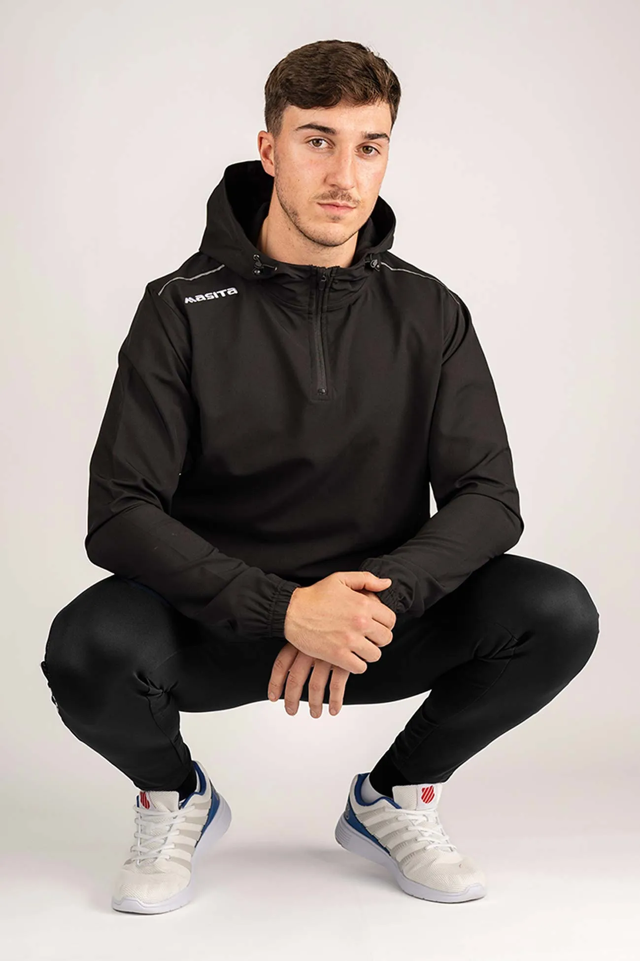 Vermont Hooded Pullover Half Zip Black/White