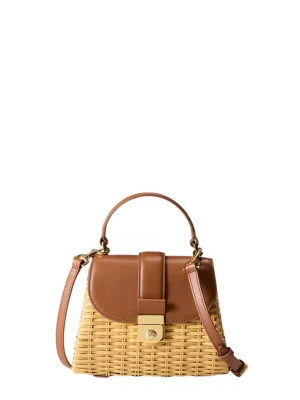 Veronica Beard Small Wicker Avenue Bag in Hazelwood