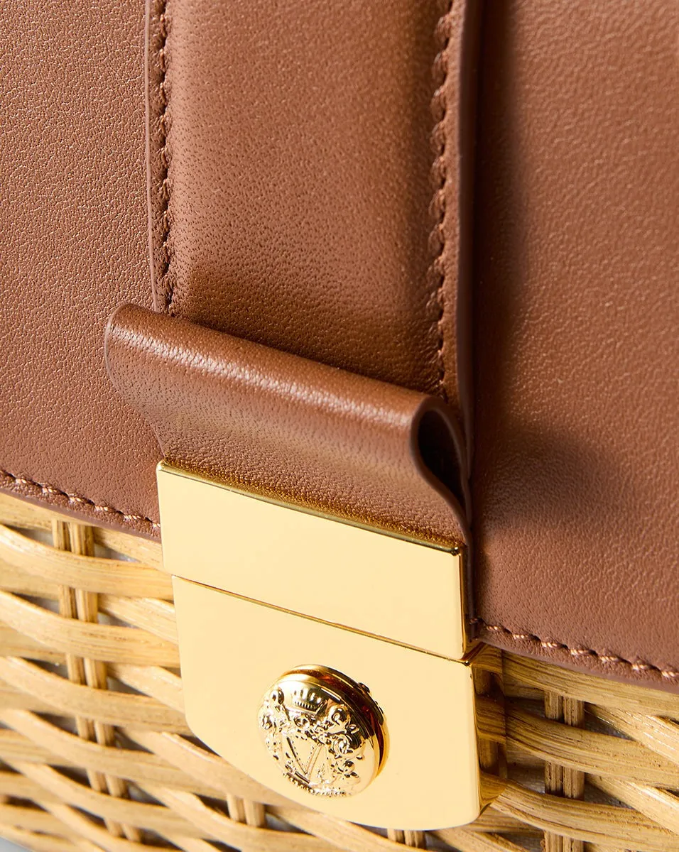 Veronica Beard Small Wicker Avenue Bag in Hazelwood