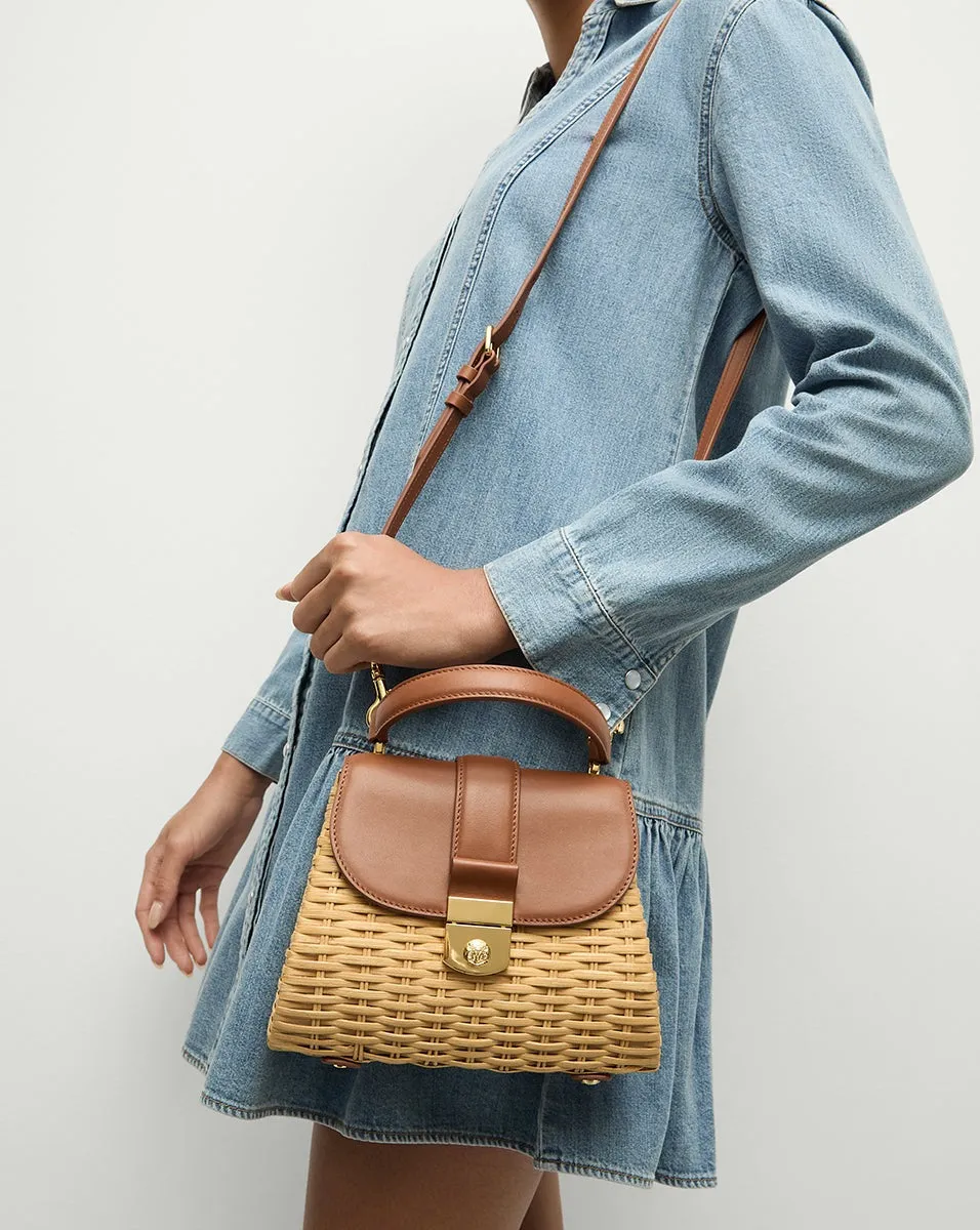 Veronica Beard Small Wicker Avenue Bag in Hazelwood