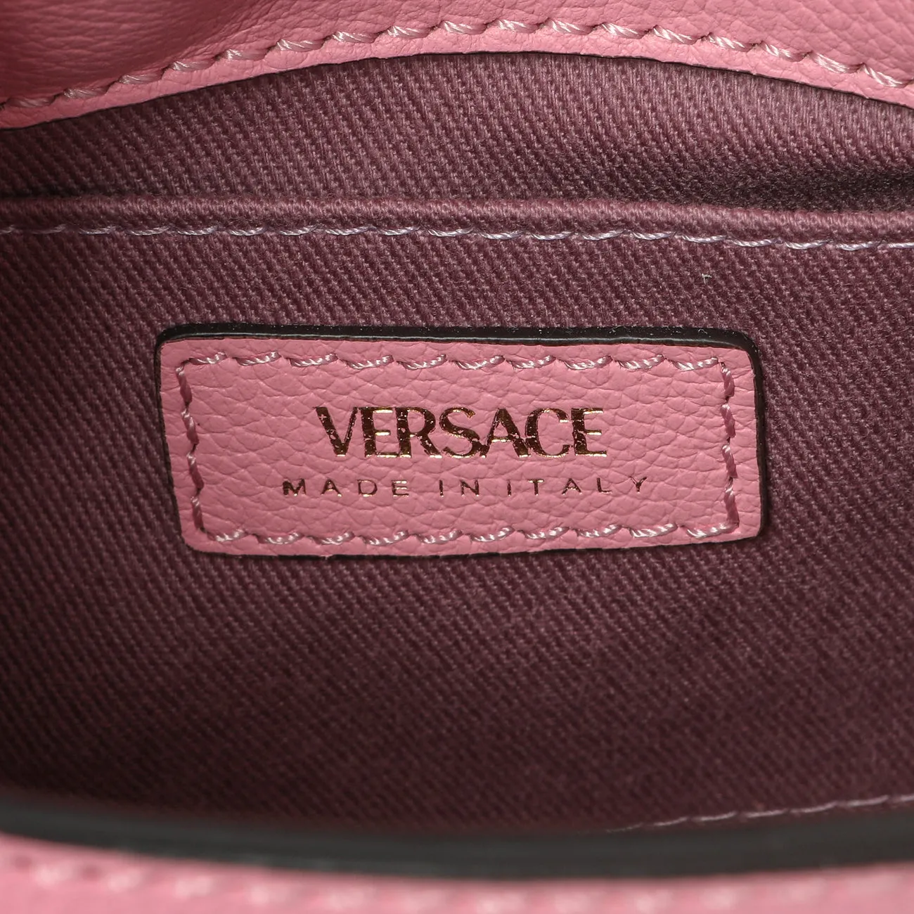 Versace Pink Calfskin La Medusa Mini Chain Hobo