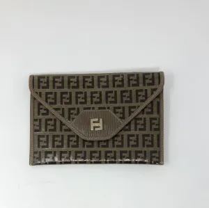 Vintage: Fendi F Logo Coated Flat Wallet