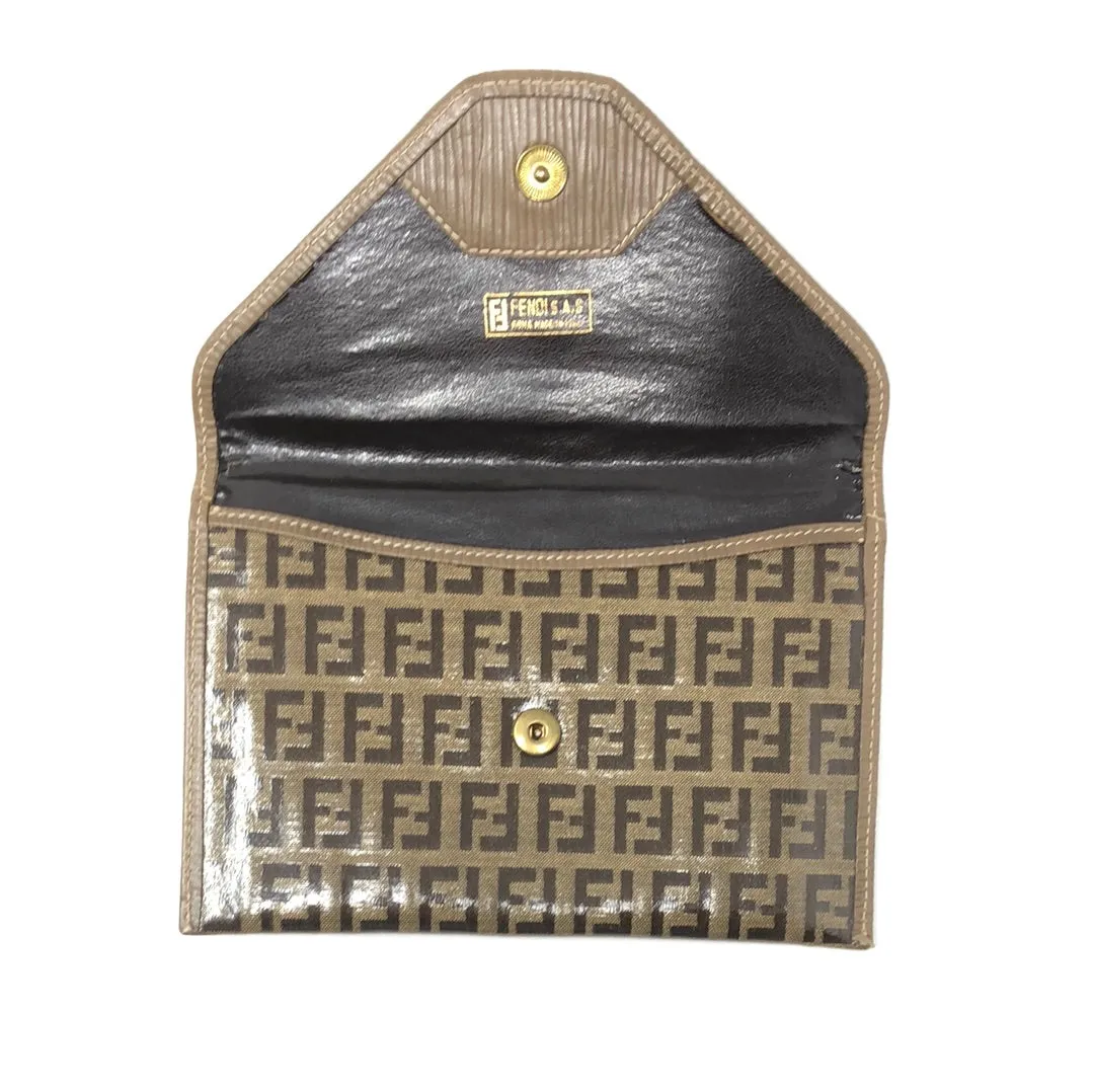 Vintage: Fendi F Logo Coated Flat Wallet