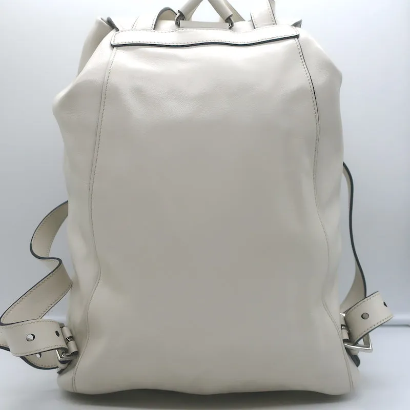 Vintage Prada Large Cinch Backpack Cream Leather