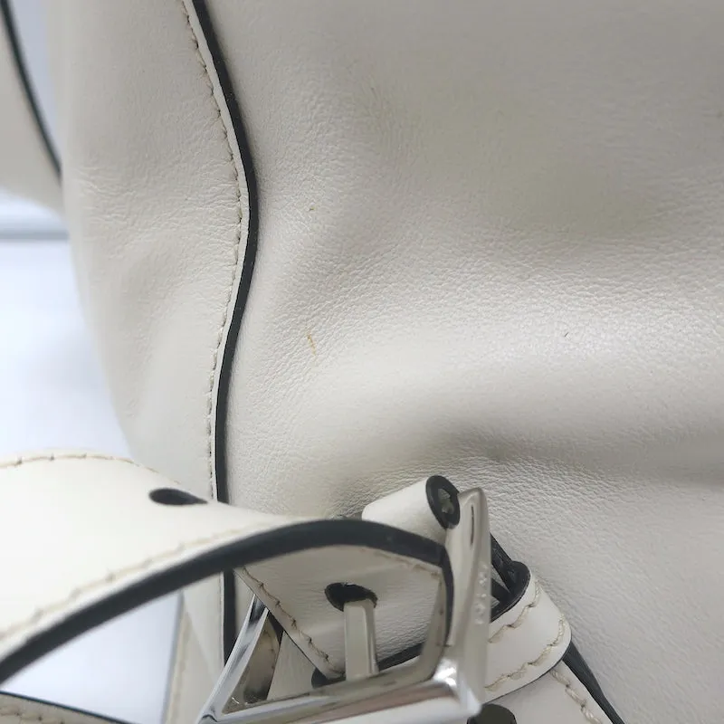 Vintage Prada Large Cinch Backpack Cream Leather