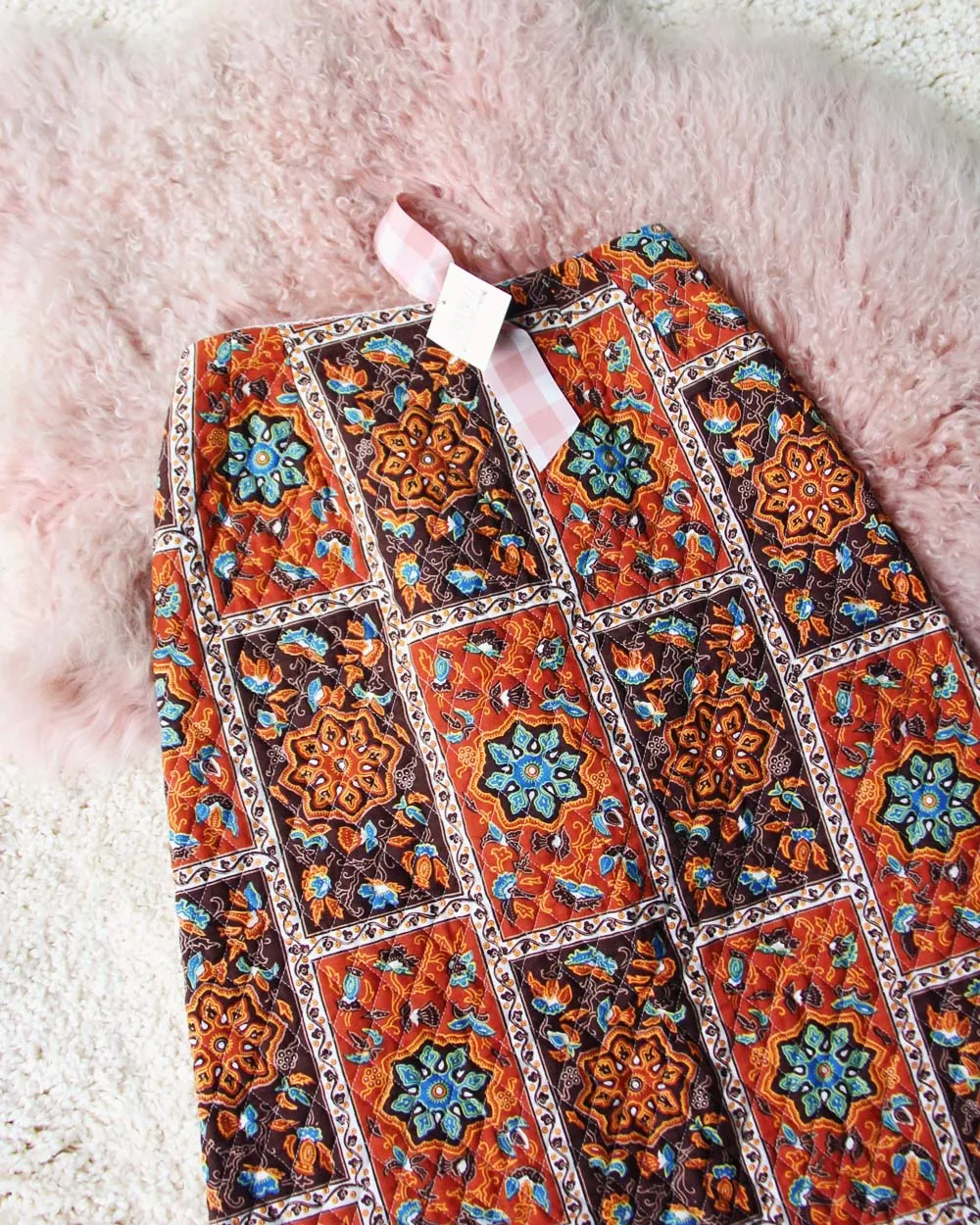 Vintage Quilted Maxi Skirt