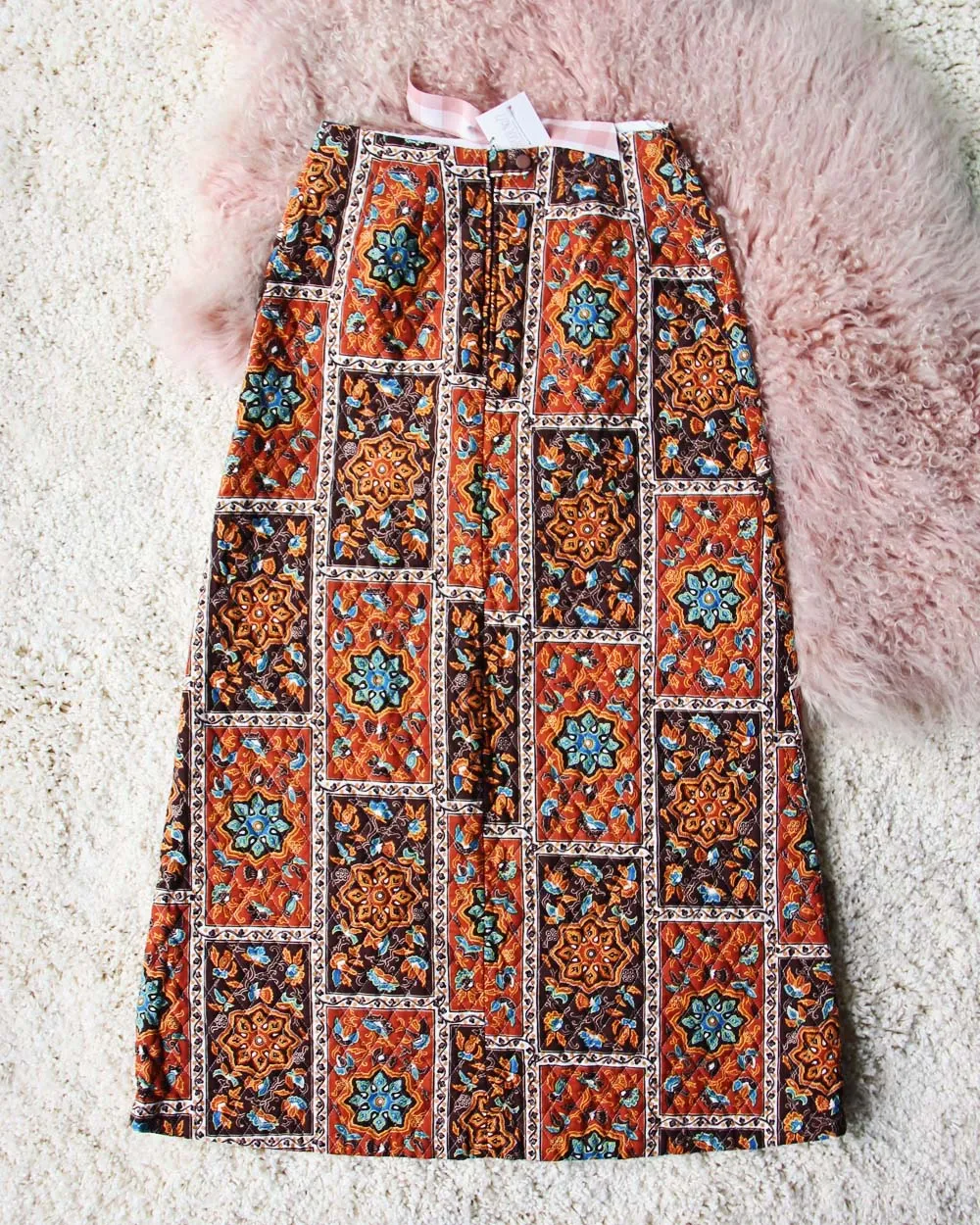 Vintage Quilted Maxi Skirt