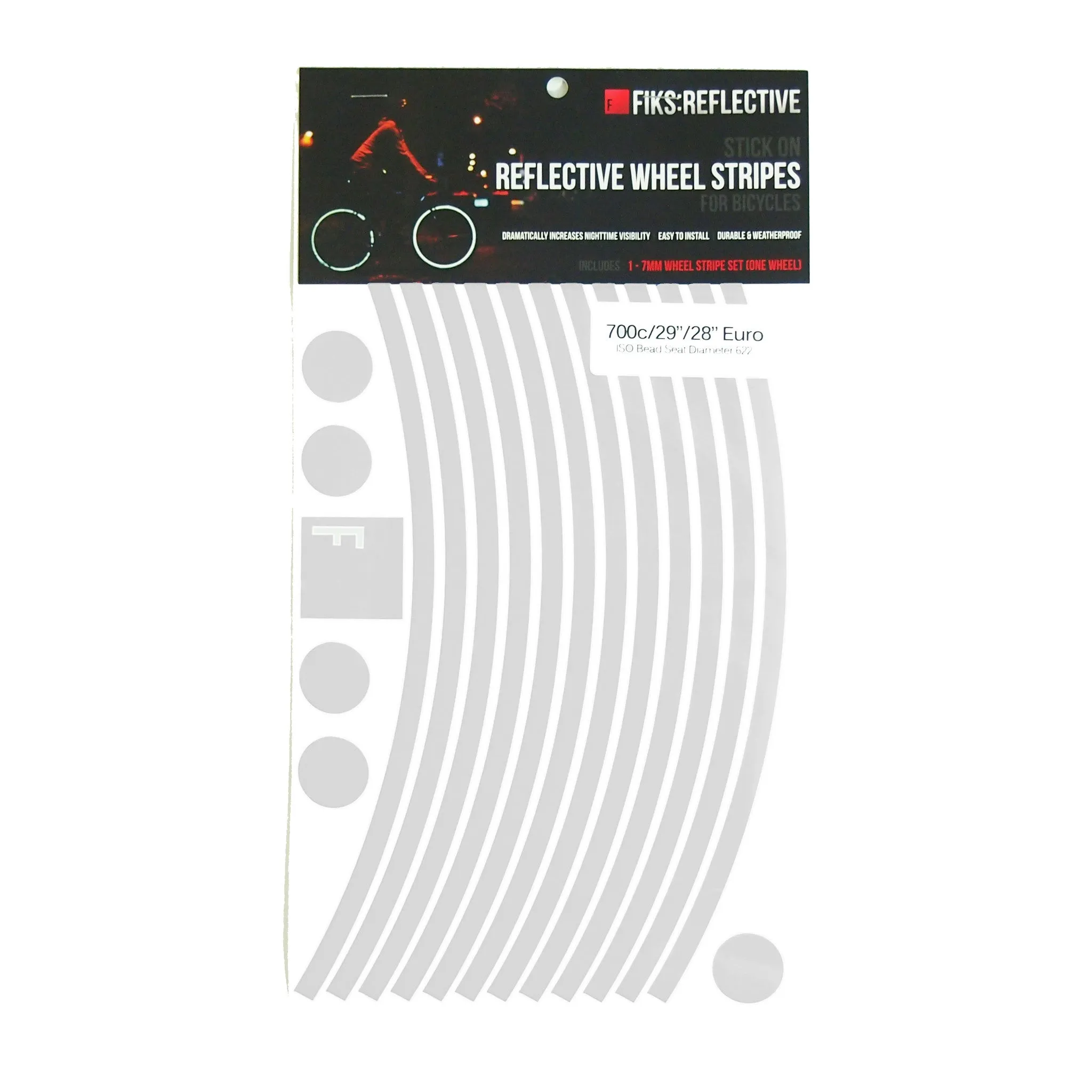 White Reflective Wheel Stripes