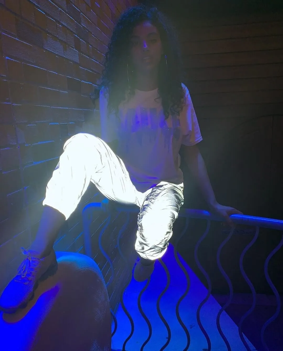 White SA Vibes Reflective Joggers