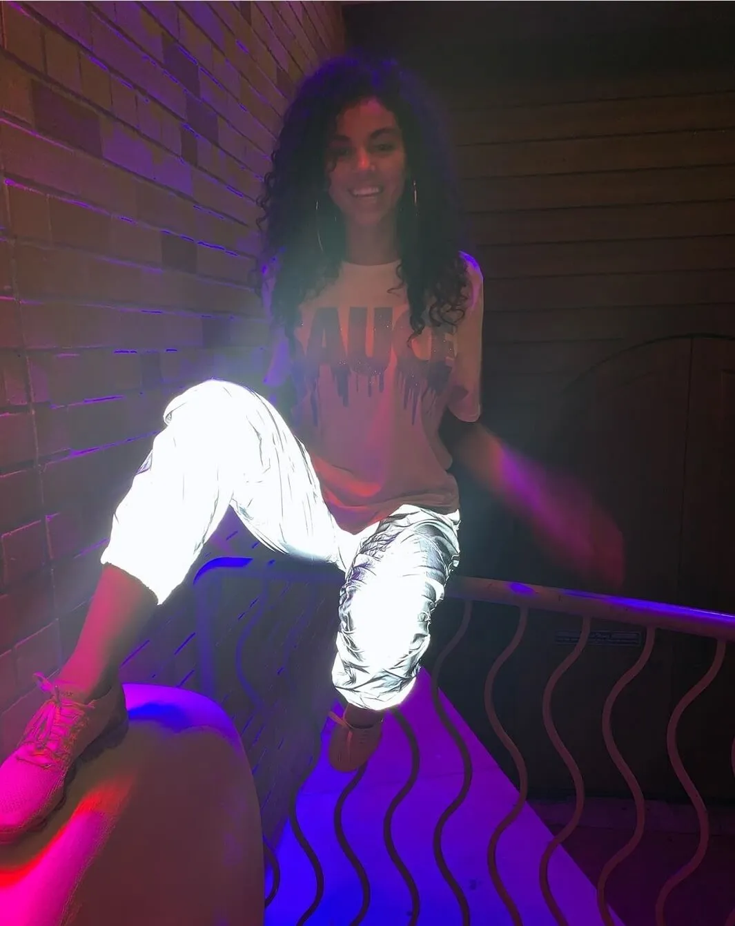 White SA Vibes Reflective Joggers