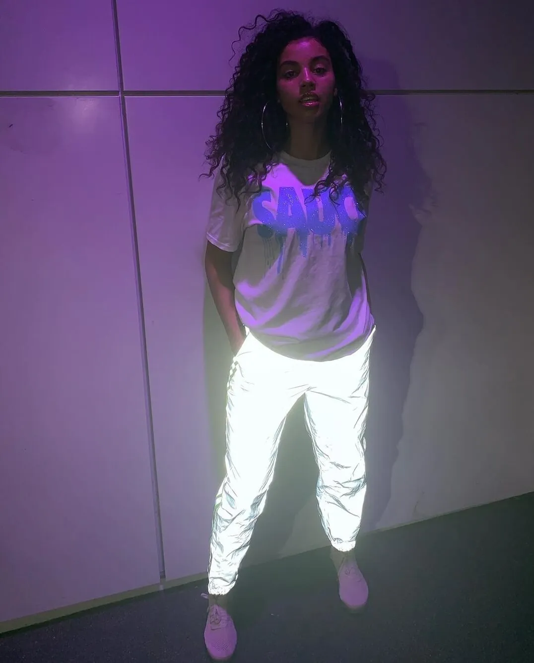 White SA Vibes Reflective Joggers