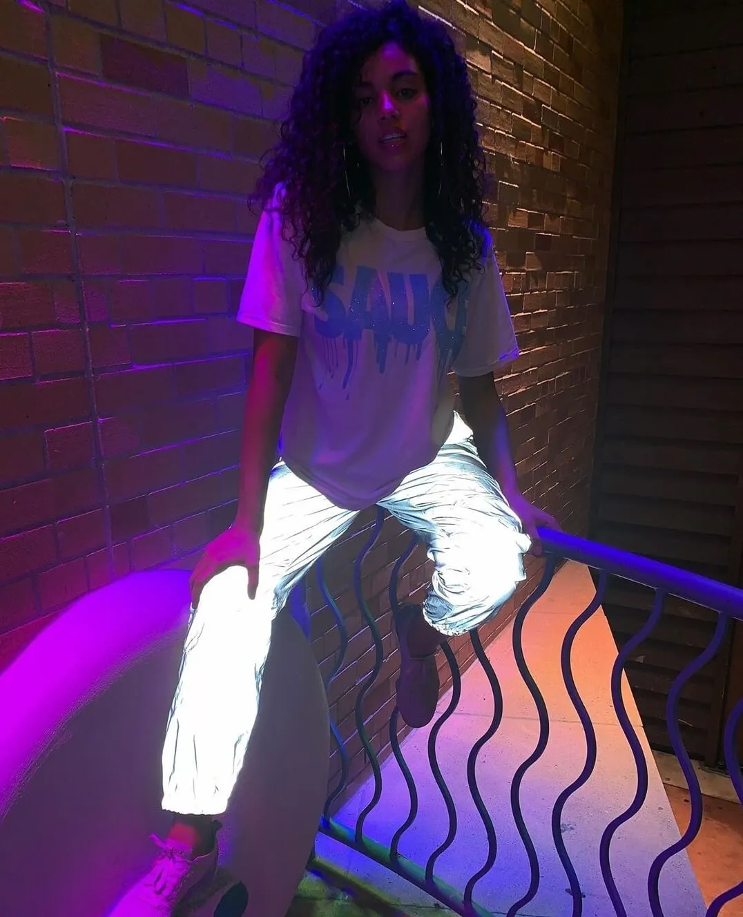 White SA Vibes Reflective Joggers