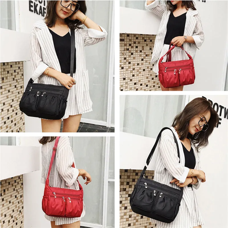 Women Nylon Multi-pocket Shoulder Bag Crossbody Bag Handbags