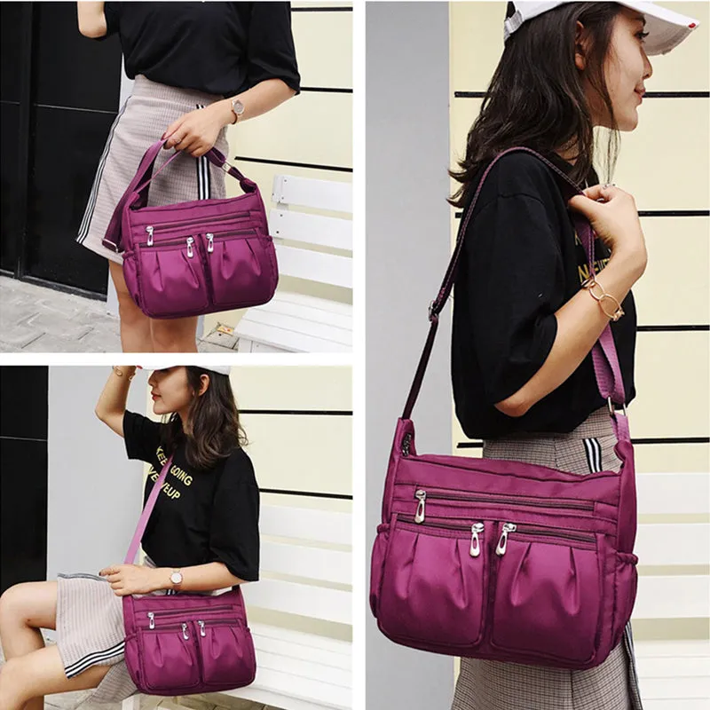 Women Nylon Multi-pocket Shoulder Bag Crossbody Bag Handbags
