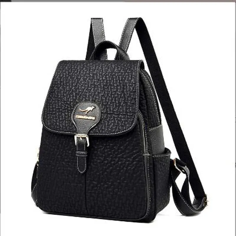 Women's Fashion Luxury Designer Leather Backpacks Large Capacity Zipper Shoulder Bags Female School Bag Travel Bag pack