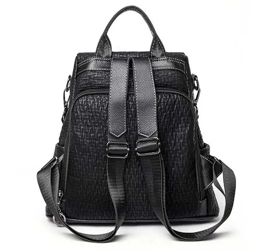 Women's Fashion Luxury Designer Leather Backpacks Large Capacity Zipper Shoulder Bags Female School Bag Travel Bag pack