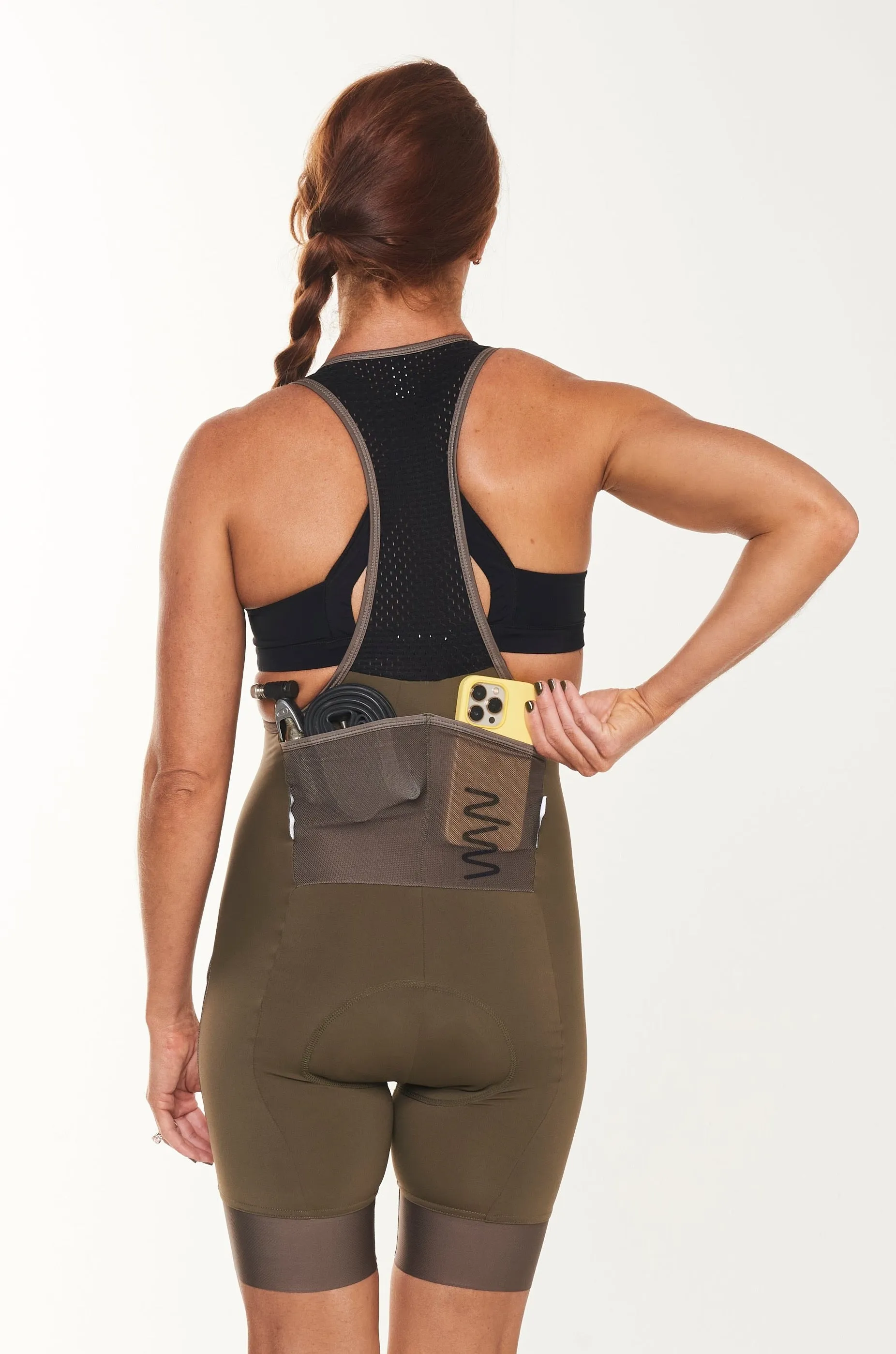 women's ROAM cycling bib shorts - olive