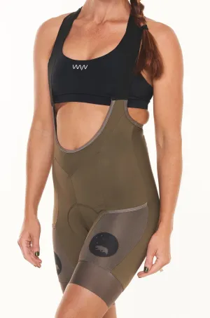 women's ROAM cycling bib shorts - olive
