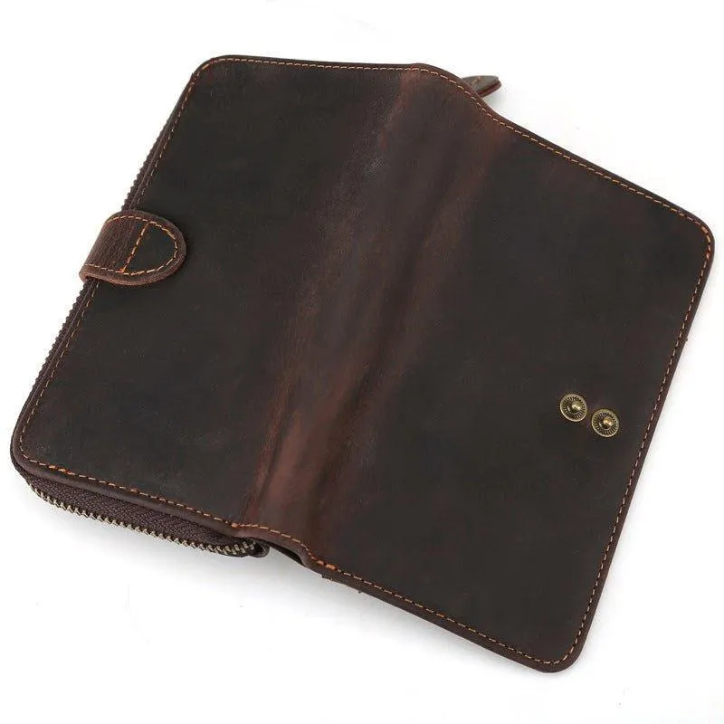 Woosir Vintage Leather Long Wallets for Men