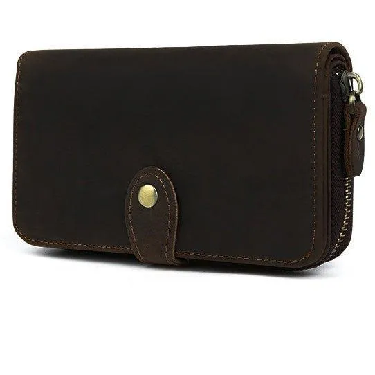 Woosir Vintage Leather Long Wallets for Men