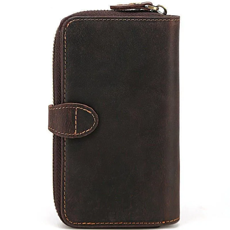 Woosir Vintage Leather Long Wallets for Men
