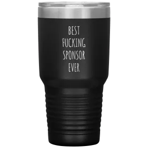 Worlds Best Sponsor Ever Funny AA Gifts for Sponsors Sobriety Soberversary Anniversary Tumbler Insulated Travel Coffee Cup BPA Free