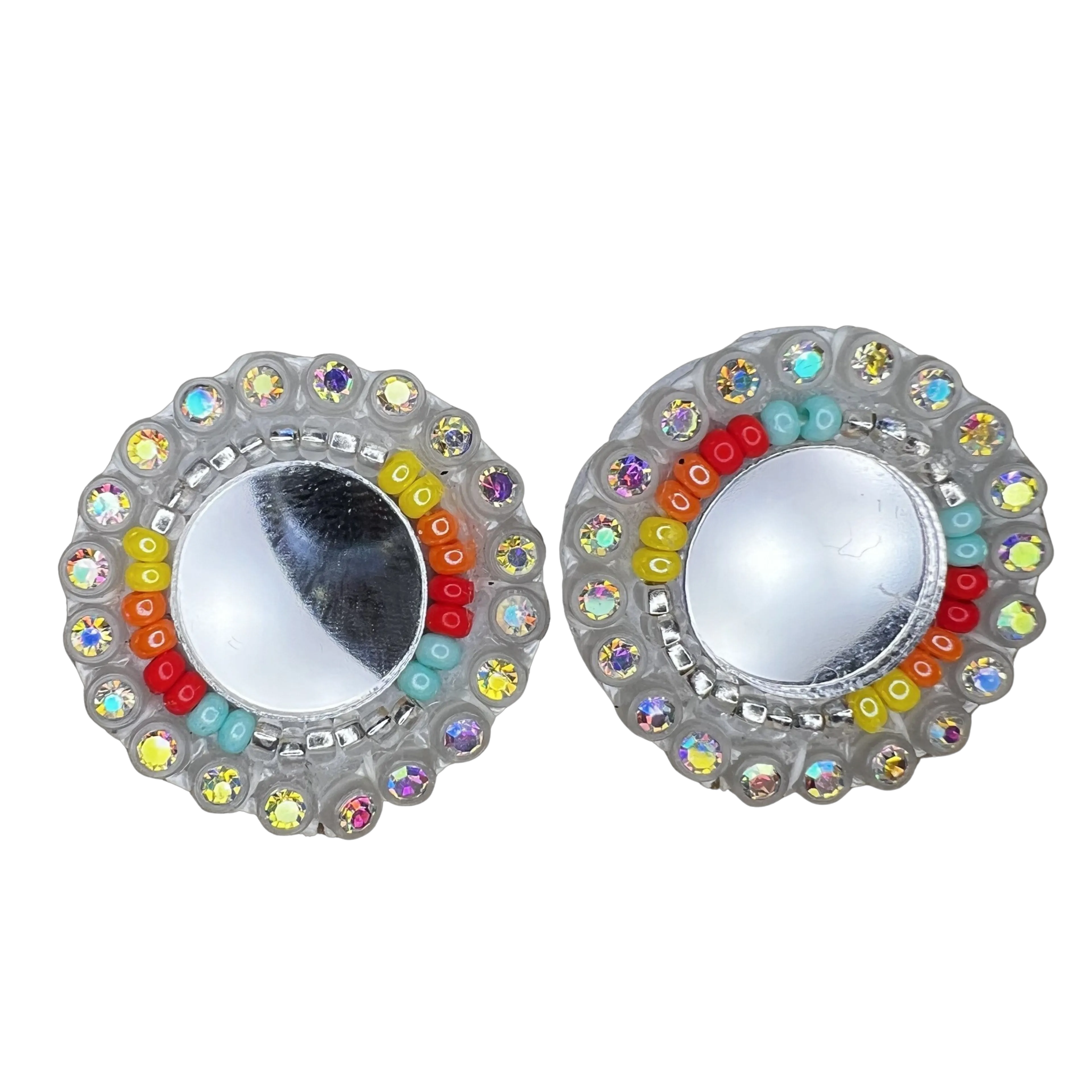 WR Bead & Mirror Earrings