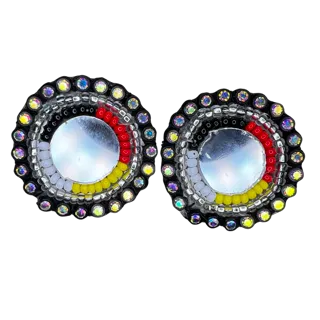 WR Bead & Mirror Earrings