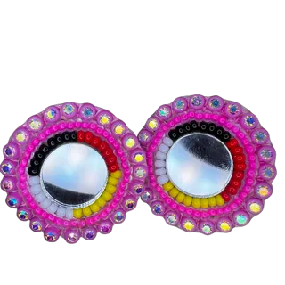 WR Bead & Mirror Earrings