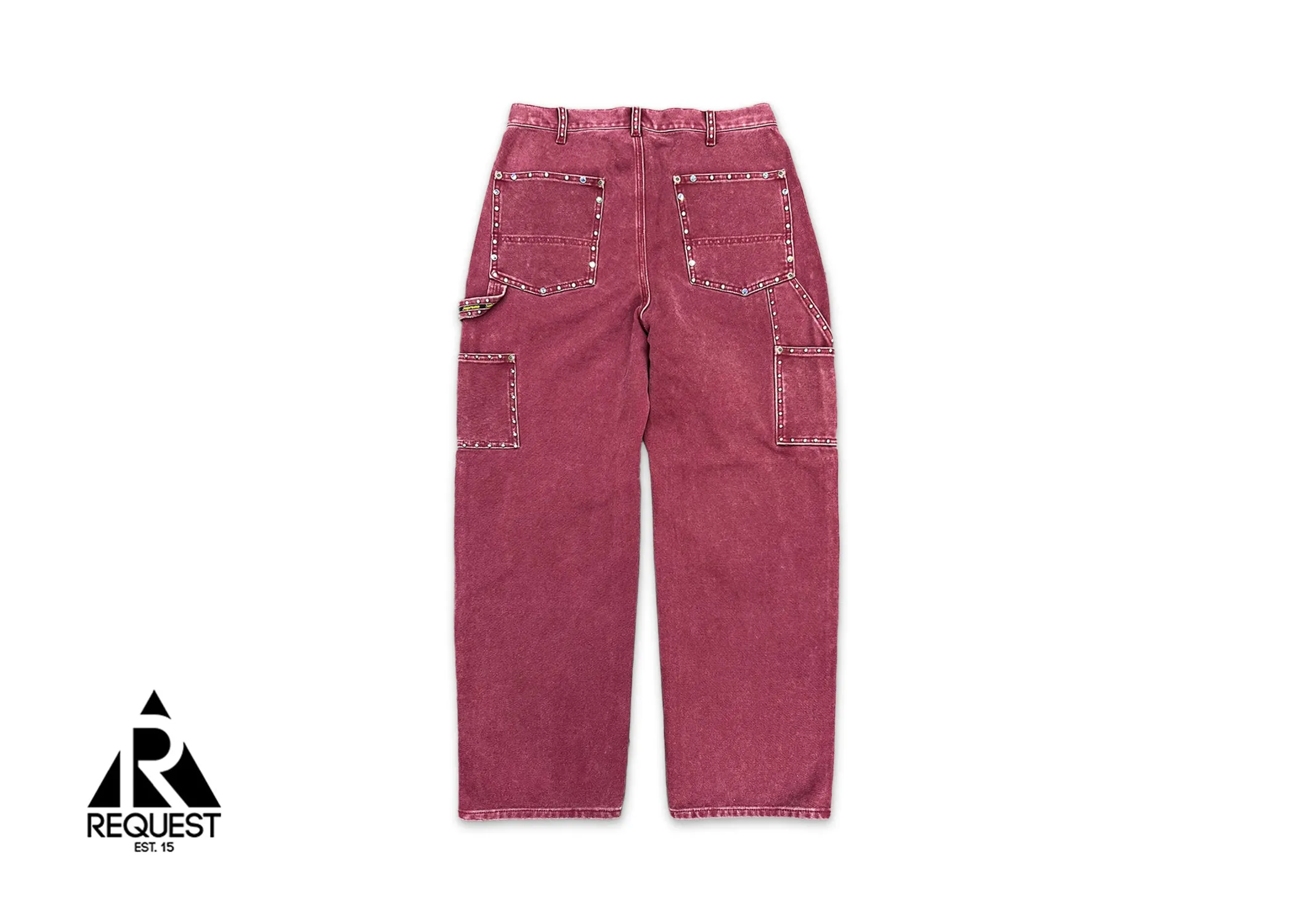 x B.B. Simon Studded Double Knee Painter Pant "Burgundy"