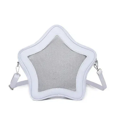 Y2K Cute Five Star Ita Bag Women Sweet Trend Crossbody Bag Popular Girl Transparent Bag Kawaii Personality Display Shoulder Bags