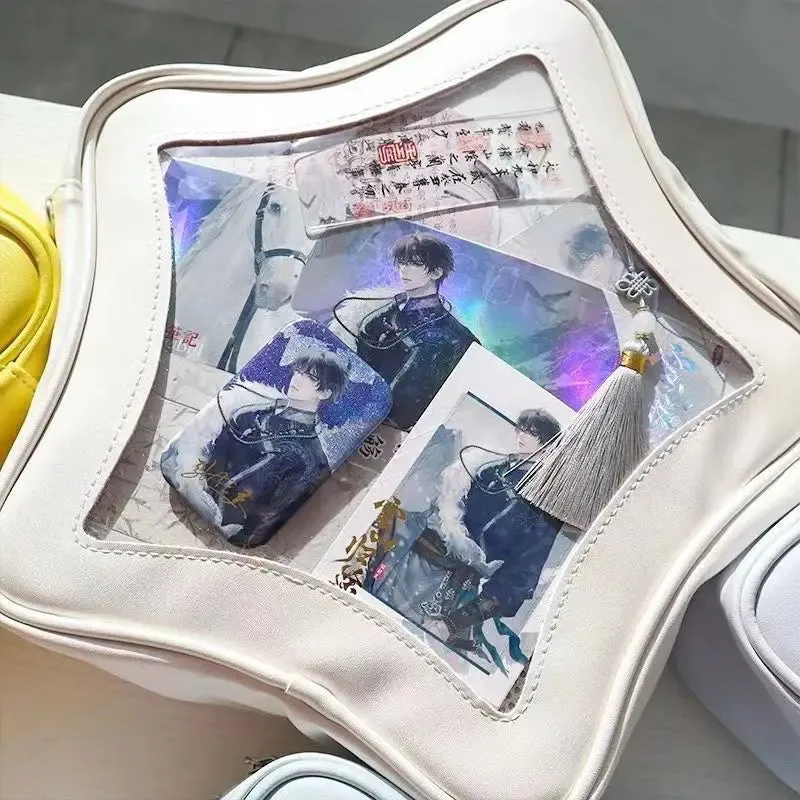Y2K Cute Five Star Ita Bag Women Sweet Trend Crossbody Bag Popular Girl Transparent Bag Kawaii Personality Display Shoulder Bags
