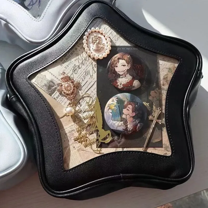 Y2K Cute Five Star Ita Bag Women Sweet Trend Crossbody Bag Popular Girl Transparent Bag Kawaii Personality Display Shoulder Bags