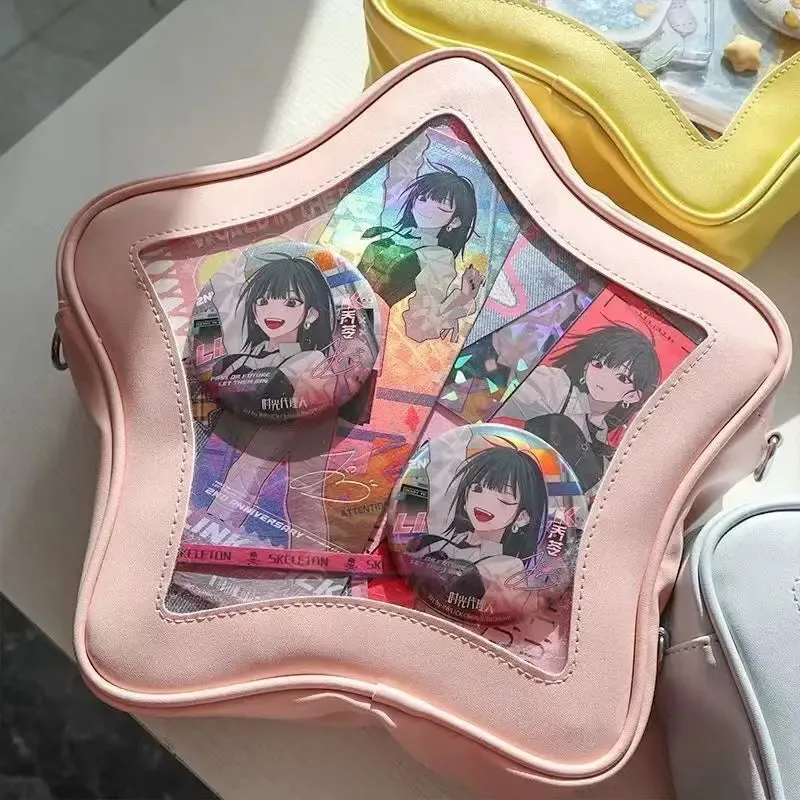 Y2K Cute Five Star Ita Bag Women Sweet Trend Crossbody Bag Popular Girl Transparent Bag Kawaii Personality Display Shoulder Bags