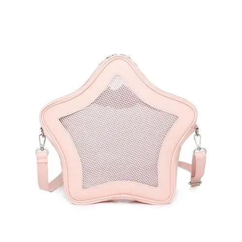 Y2K Cute Five Star Ita Bag Women Sweet Trend Crossbody Bag Popular Girl Transparent Bag Kawaii Personality Display Shoulder Bags