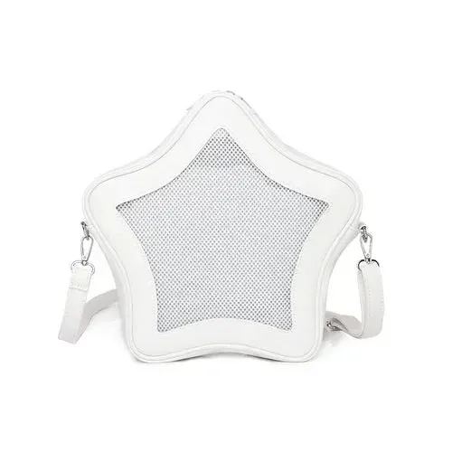 Y2K Cute Five Star Ita Bag Women Sweet Trend Crossbody Bag Popular Girl Transparent Bag Kawaii Personality Display Shoulder Bags