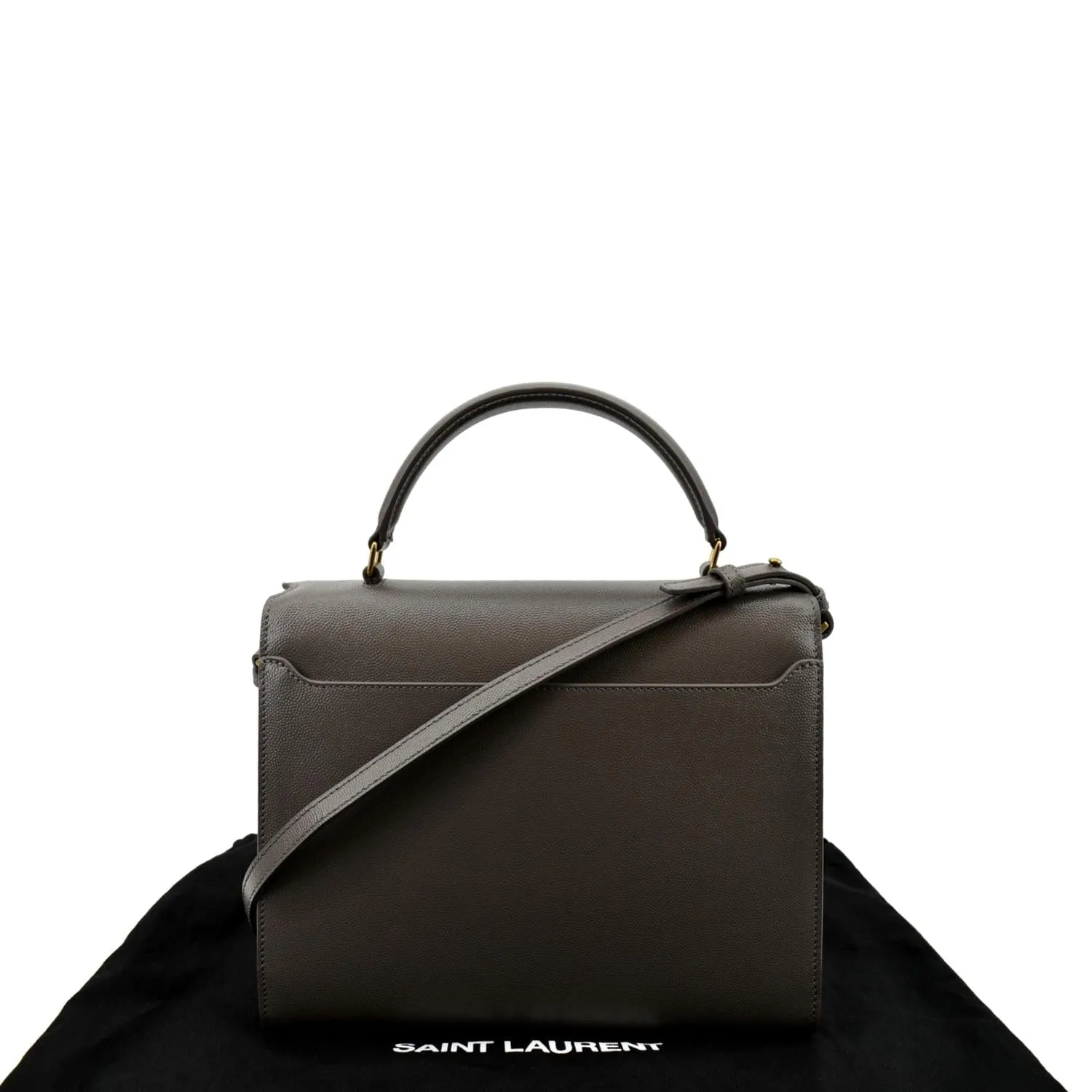 YVES SAINT LAURENT Cassandra Medium Calfskin Leather Shoulder Bag Fog