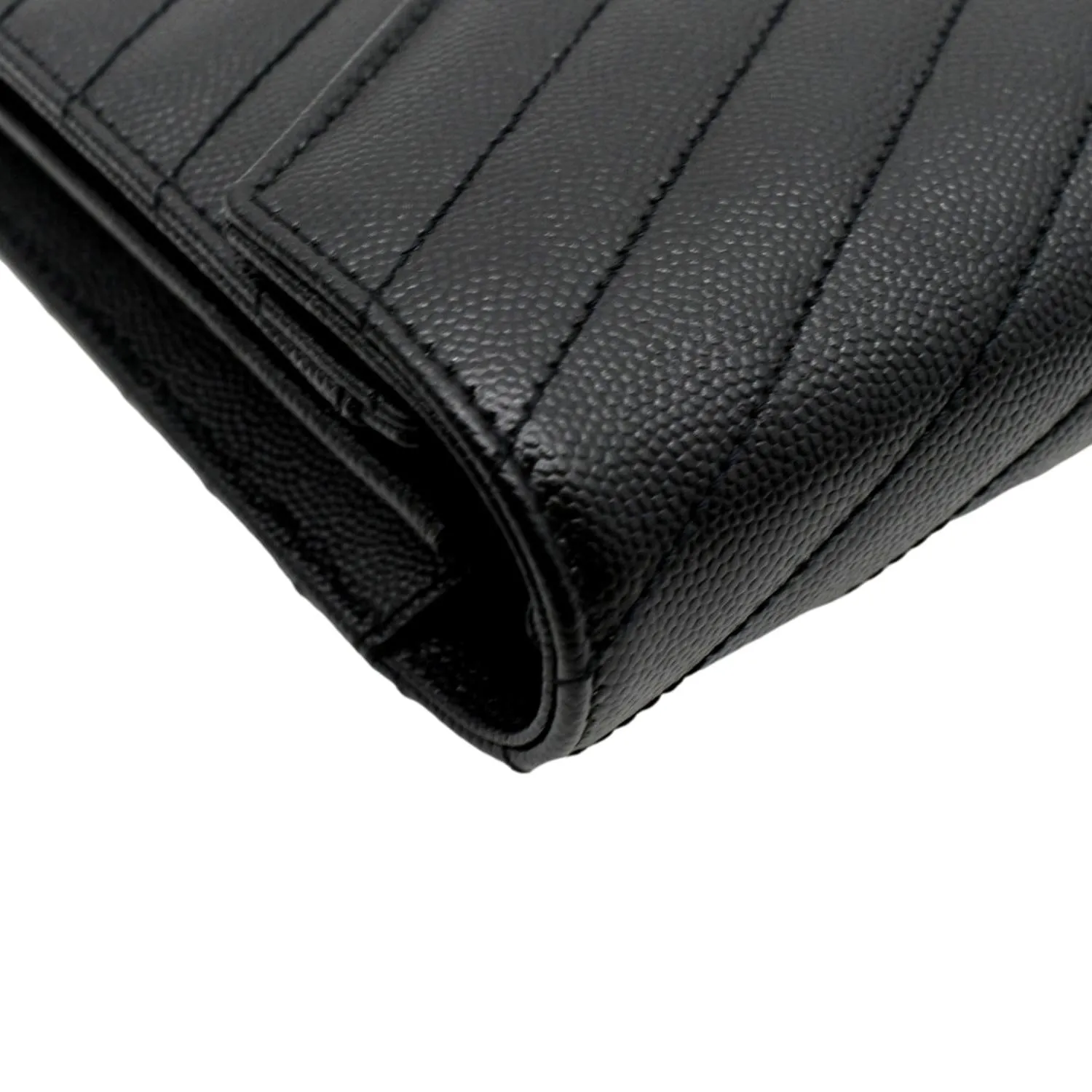 YVES SAINT LAURENT Cassandre Matelasse Chain Wallet Crossbody Bag Black