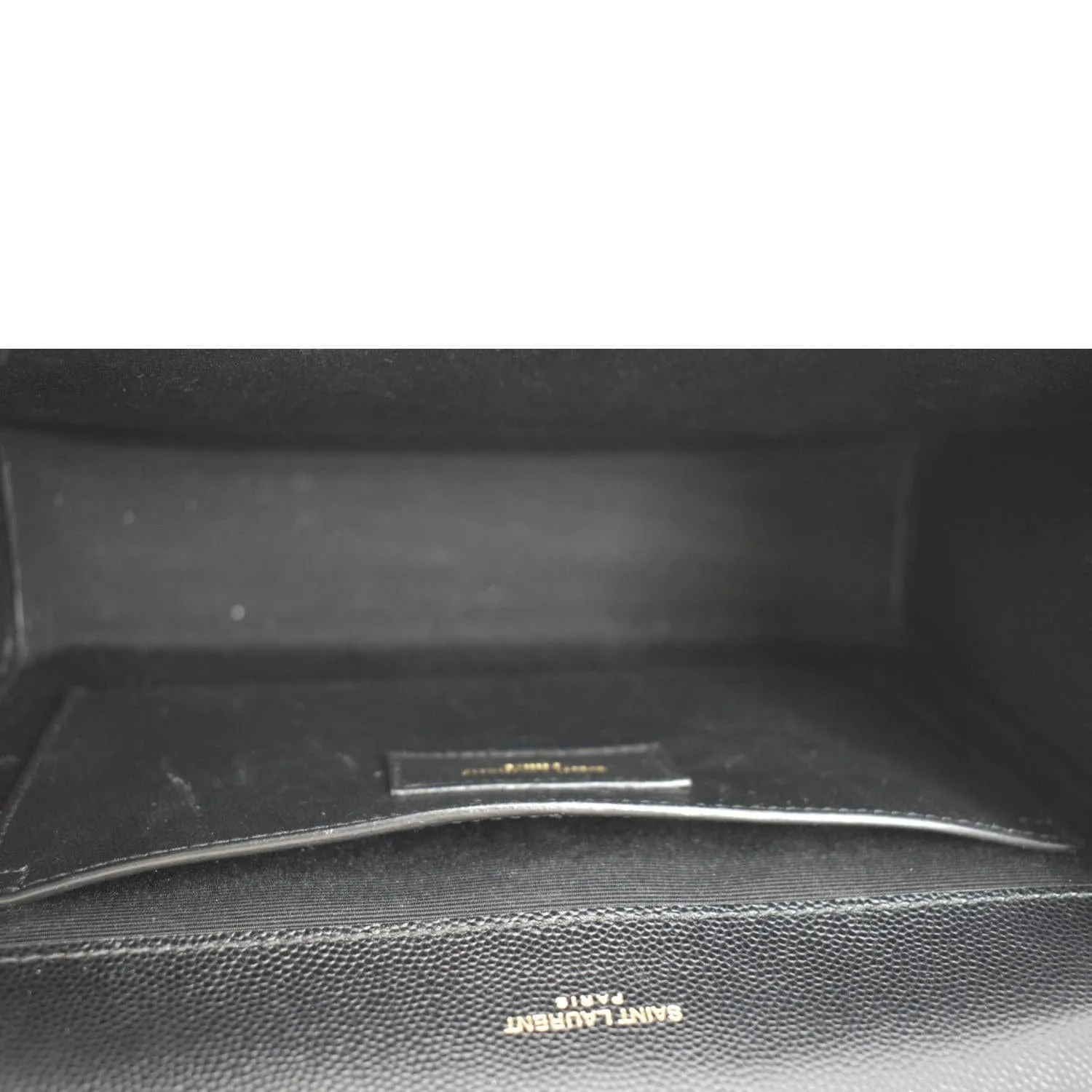 YVES SAINT LAURENT Envelope Flap Matelasse Leather Crossbody Bag Black