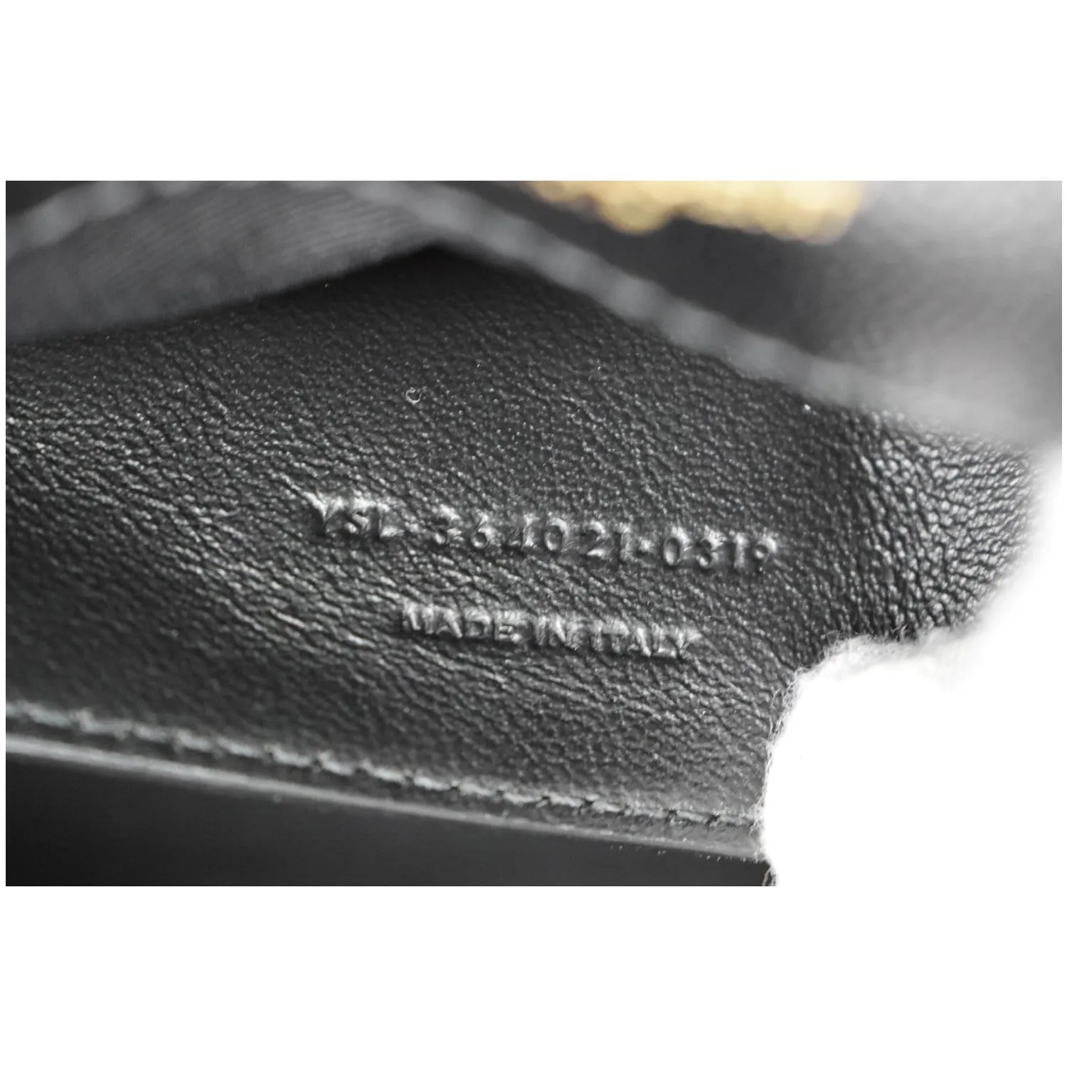 YVES SAINT LAURENT Kate Leather Gold Chain Clutch Crossbody Bag Black