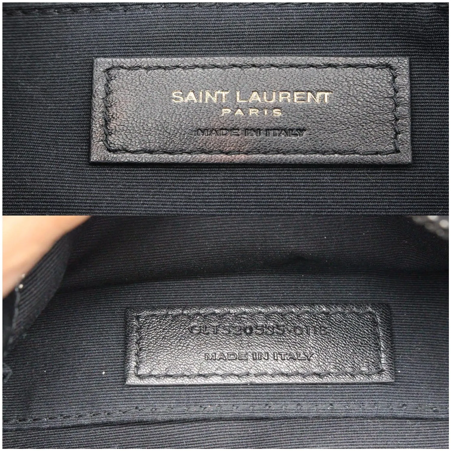 YVES SAINT LAURENT Lou Crocodile Embossed Leather Camera Crossbody Bag Black