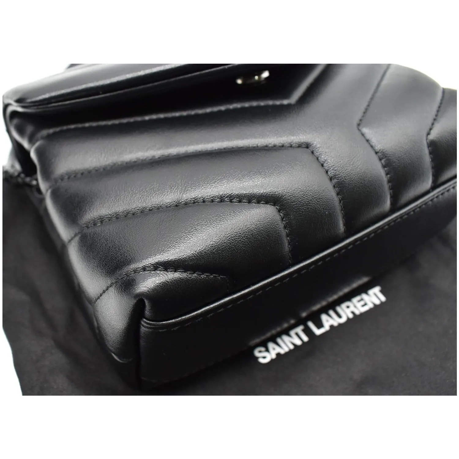 YVES SAINT LAURENT Loulou Toy Matelasse Leather Crossbody Bag Black