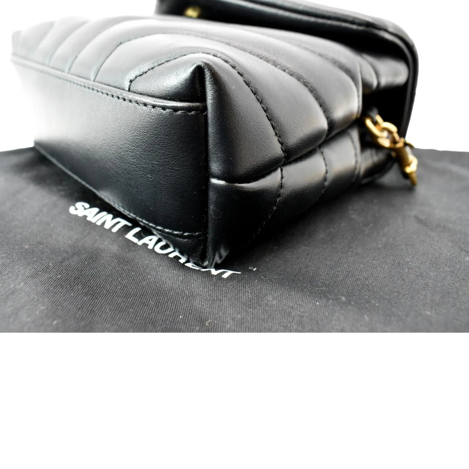 YVES SAINT LAURENT Loulou Toy Matelasse Leather Crossbody Bag Black